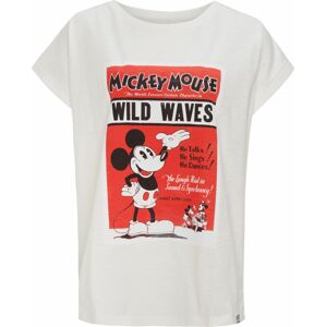 Recovered Tričko 'Mickey Mouse Wild Waves' režná / červená / černá