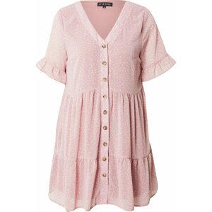 In The Style Curve Košilové šaty 'DANI' světle růžová / bílá