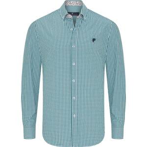 DENIM CULTURE Košile 'Harvey' ultramarínová modř / zelená / bílá