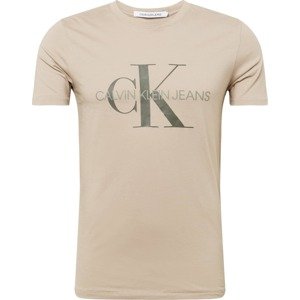 Calvin Klein Jeans Tričko 'Monogram' velbloudí / šedá / khaki