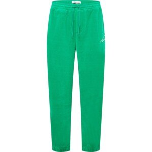 Tommy Jeans Kalhoty trávově zelená / bílá