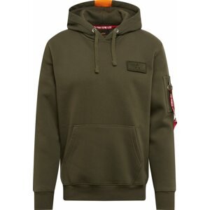 Mikina 'Red Stripe' alpha industries khaki / oranžová / červená / bílá