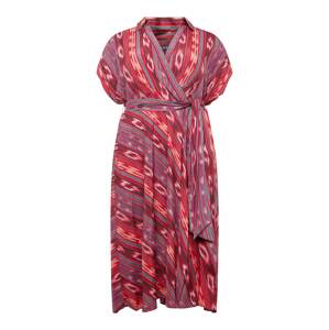 Lauren Ralph Lauren Plus Košilové šaty šedobéžová / světle růžová / grenadina / karmínově červené