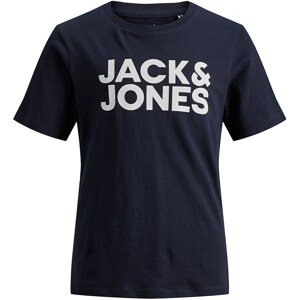 Jack & Jones Junior Tričko 'Ecorp'  námořnická modř / přírodní bílá