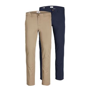 JACK & JONES Chino kalhoty 'Marco' béžová / námořnická modř
