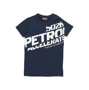 Petrol Industries Tričko  tmavě modrá / bílá