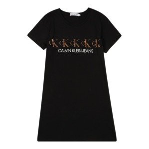 Calvin Klein Jeans Šaty  zlatá / černá / bílá