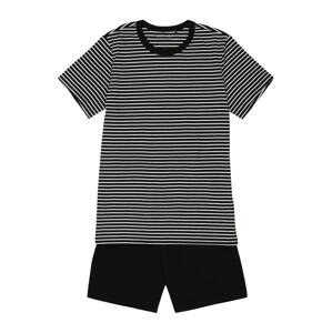 SCHIESSER Pyžamo  černá / bílá