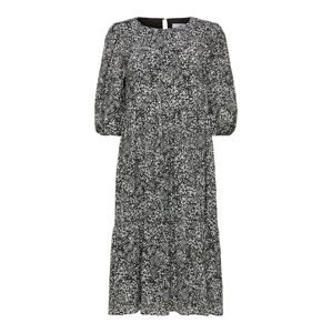 SELECTED FEMME Košilové šaty 'Viole' světle šedá / černá / bílá