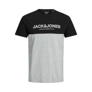 Jack & Jones Plus Tričko  šedý melír / černá