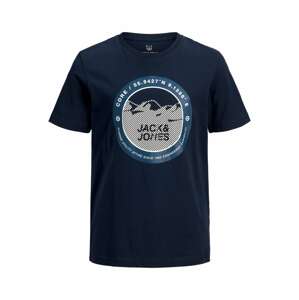 Jack & Jones Junior Tričko 'Bilo'  námořnická modř / chladná modrá / bílá
