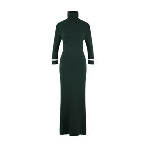 LASCANA Úpletové šaty krémová / tmavě zelená