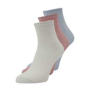 PIECES Ponožky 'Ebby'  kouřově modrá / světle šedá / pastelově červená