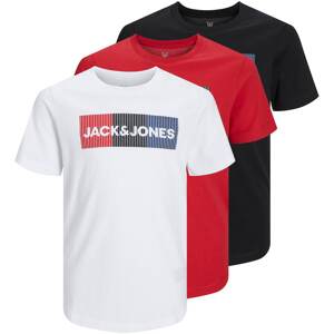 Jack & Jones Junior Tričko  marine modrá / ohnivá červená / černá / bílá