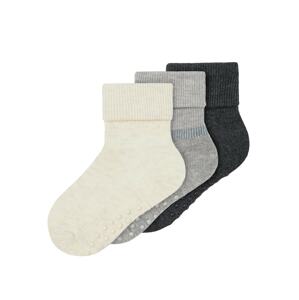 NAME IT Ponožky 'Neel' krémová / šedý melír / černá