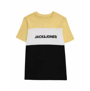 Jack & Jones Junior Tričko tmavě modrá / světle žlutá / bílá