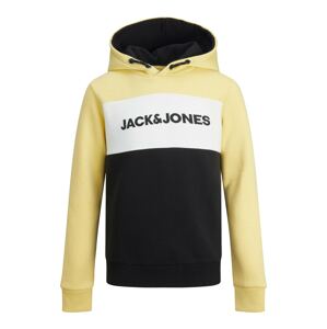 Jack & Jones Junior Mikina  pastelově žlutá / černá / bílá