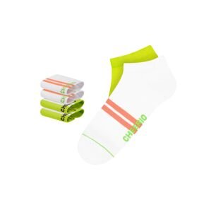 CHEERIO* Ponožky 'Sneaker Pal'  světle zelená / oranžová / bílá