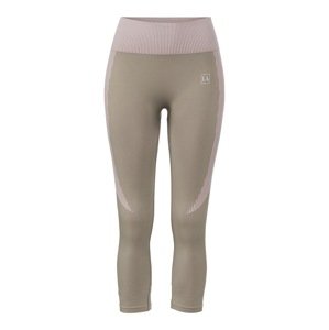 LASCANA ACTIVE Sportovní kalhoty khaki / fialová / bílá