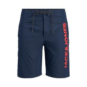 JACK & JONES Plavecké šortky 'Corfu'  námořnická modř / červená