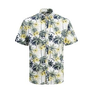 JACK & JONES Košile 'Aloha'  námořnická modř / žlutá / bílá