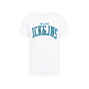 JACK & JONES Tričko 'CEMB'  modrá / bílá