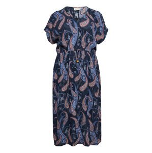 KAFFE CURVE Letní šaty 'Passa' tmavě modrá / mix barev