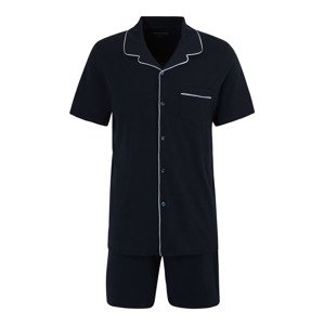 SCHIESSER Pyžamo krátké tmavě modrá / bílá