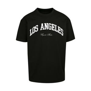 MT Upscale Tričko 'L.A. College'  černá / bílá