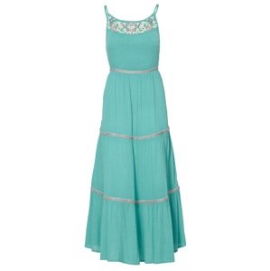KOROSHI Letní šaty béžová / aqua modrá / růžová