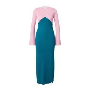 Olivia Rubin Úpletové šaty 'REESE' petrolejová / světle růžová