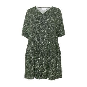 Fransa Curve Košilové šaty 'Elise' světle zelená / tmavě zelená / bílá