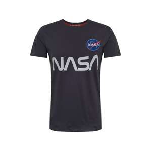 ALPHA INDUSTRIES Tričko 'NASA Reflective' tmavě modrá / šedá