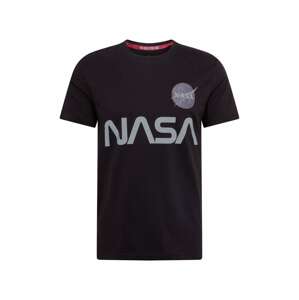ALPHA INDUSTRIES Tričko 'NASA Reflective' černá