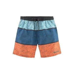 BENCH Plavecké šortky marine modrá / oranžová