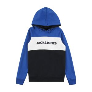Jack & Jones Junior Mikina noční modrá / královská modrá / bílá