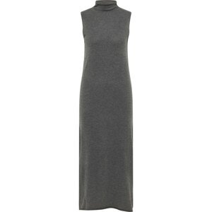 DreiMaster Klassik Úpletové šaty šedý melír
