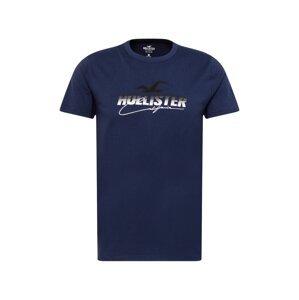 HOLLISTER Tričko námořnická modř / černá / bílá