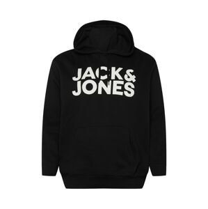 Jack & Jones Plus Mikina černá / bílá