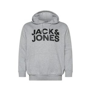 Jack & Jones Plus Mikina šedý melír / černá