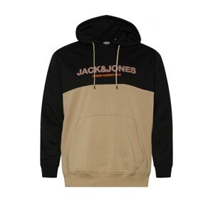 Jack & Jones Plus Mikina  velbloudí / oranžová / černá / bílá