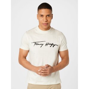 Tommy Hilfiger Tailored Tričko  černá / barva vaječné skořápky