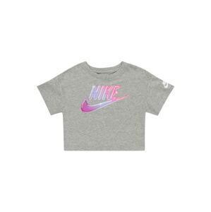 Nike Sportswear Tričko 'FUTURA'  šedý melír / fialová / pink