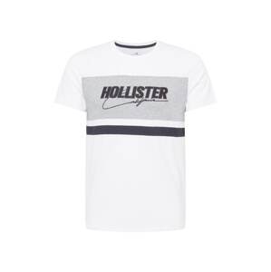 HOLLISTER Tričko šedá / černá / bílá