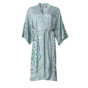 Indiska Kimono 'Carolina'  modrá / zelená / mátová / bílá