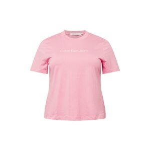 Calvin Klein Jeans Curve Tričko  pink / bílá