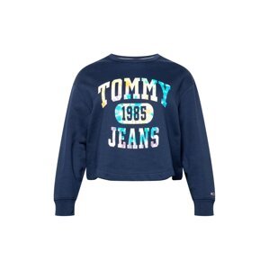 Tommy Jeans Curve Mikina námořnická modř / aqua modrá / žlutá / fialová / bílá