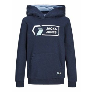 Jack & Jones Junior Mikina 'Logan'  světlemodrá / tmavě modrá / bílá