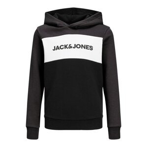 Jack & Jones Junior Mikina tmavě šedá / černá / bílá