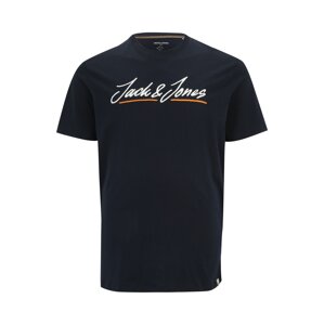 Jack & Jones Plus Tričko  tmavě modrá / jasně oranžová / bílá